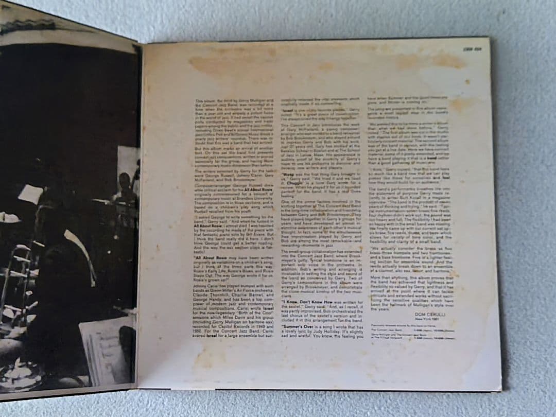 Gerry Mulligan - A Concert In Jazz Vinyl LP 1961 France Verve Jazz Record