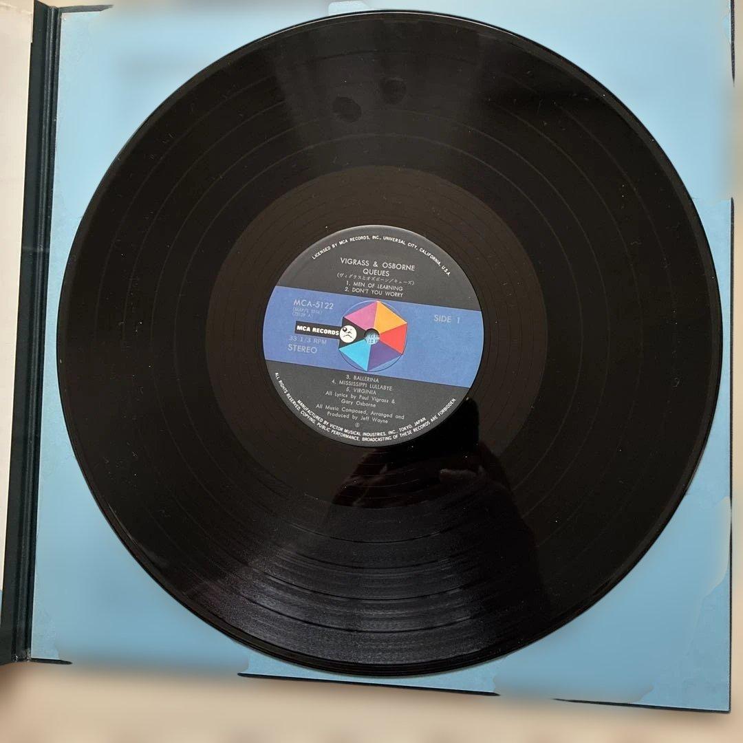 Vigrass & Osborne - Queues Vinyl LP Japan Pressing w/ Obi Strip