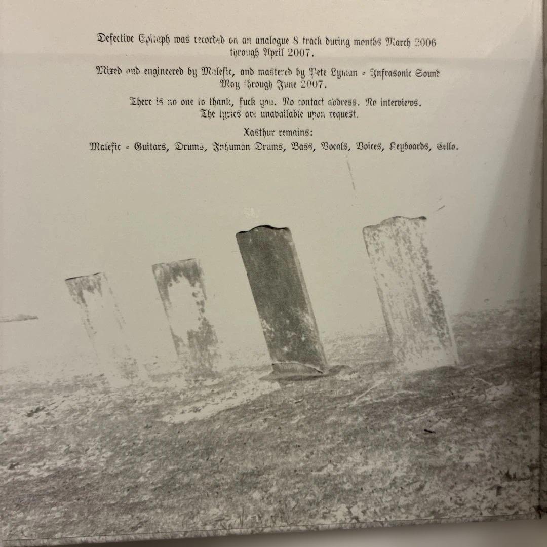 Xasthur - Defective Epitaph CD Japan Press 2007 Daymare Recordings Black Metal