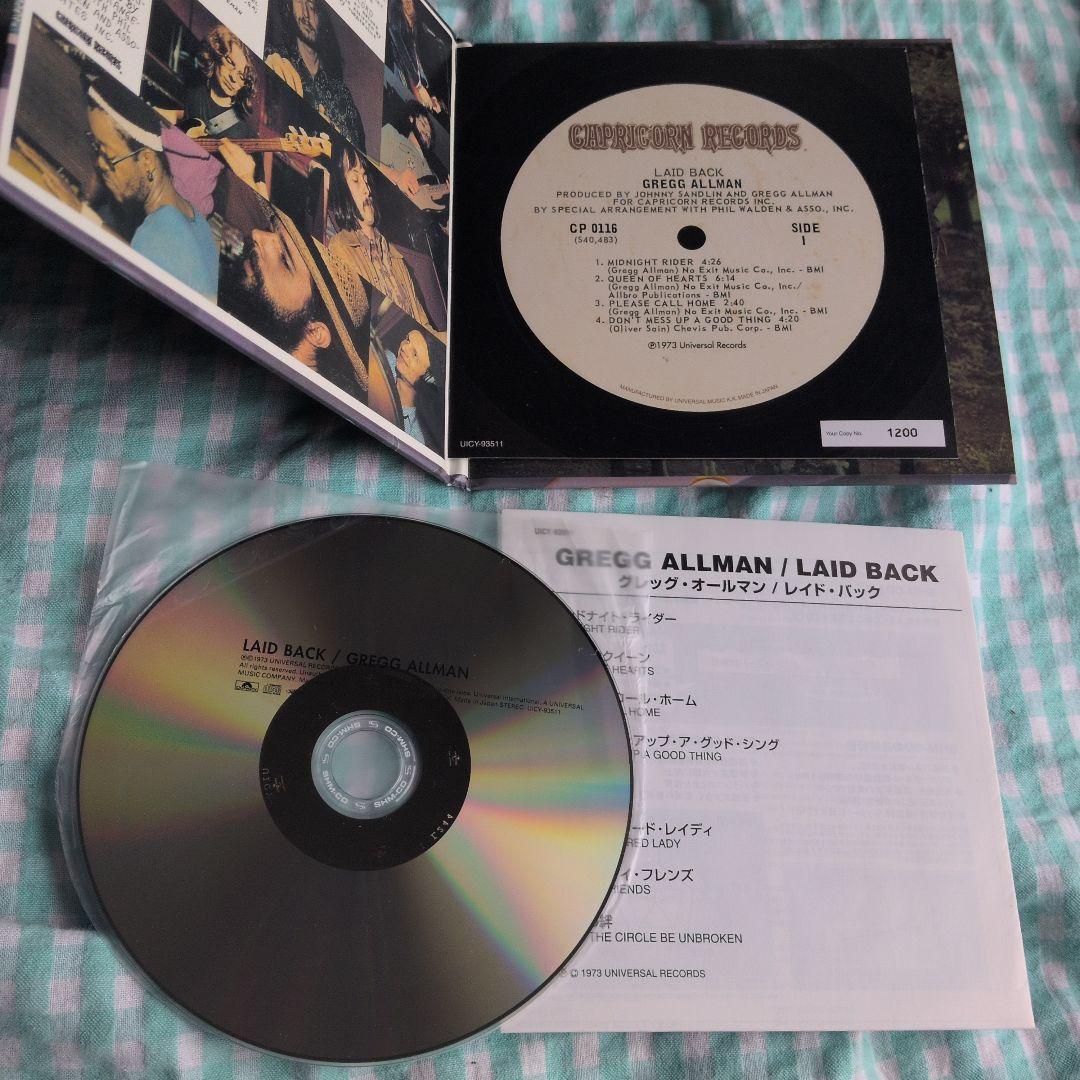 Greg Allman Laid Back Japan Mini LP Gatefold CD with OBI & Card_NEW | Japansoundstore
