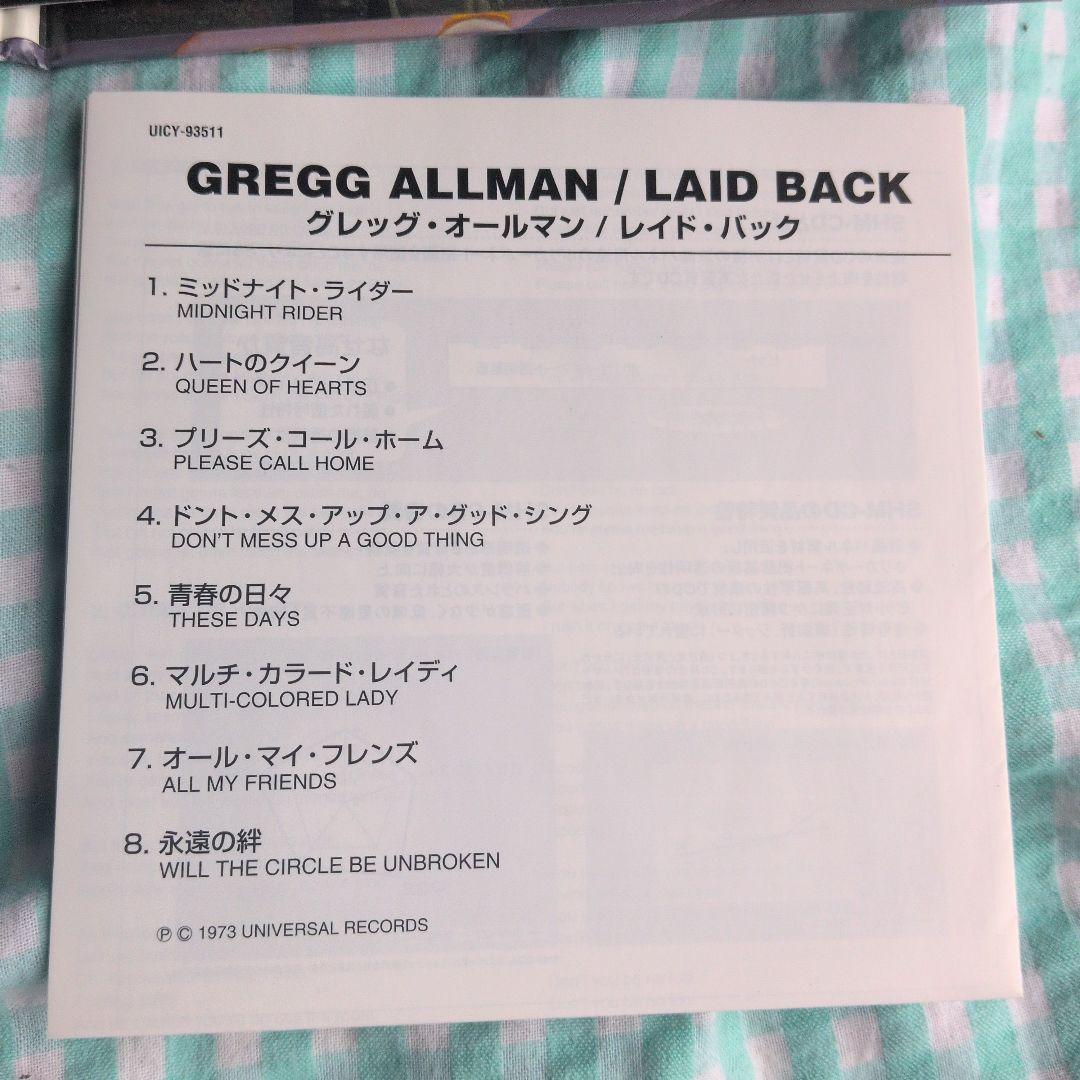 Greg Allman Laid Back Japan Mini LP Gatefold CD with OBI & Card_NEW | Japansoundstore