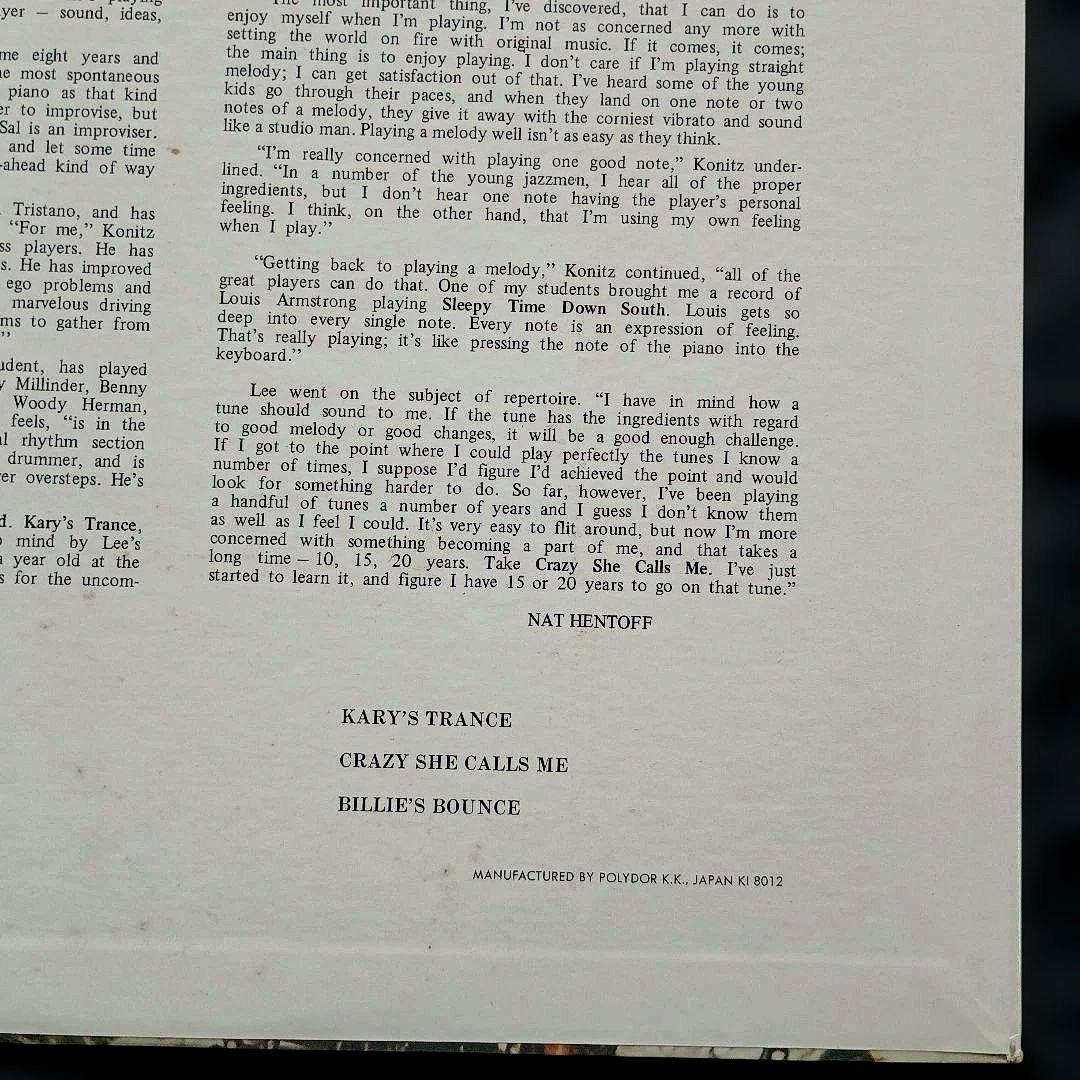 Lee Konitz - Very Cool LP Vinyl Japan Mono Jazz Verve MV 4015 Obi Booklet