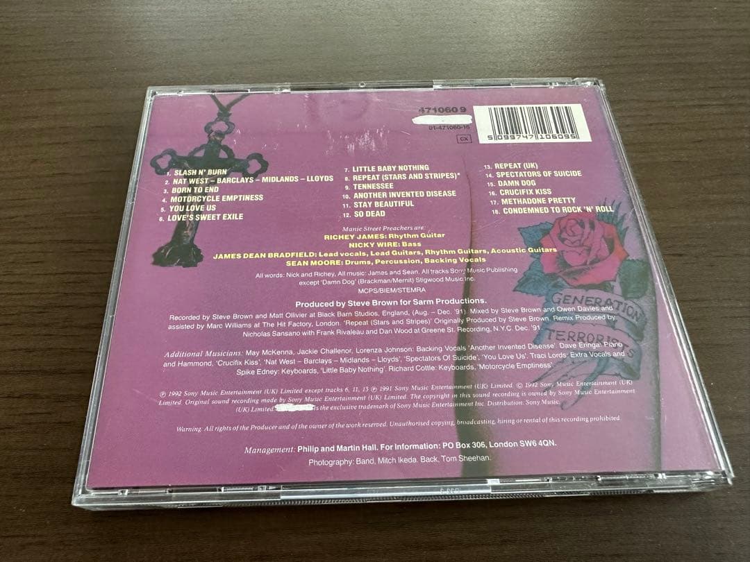 Manic Street Preachers Generation Terrorists Limited Edition UK CD, Scarred Case | Japansoundstore