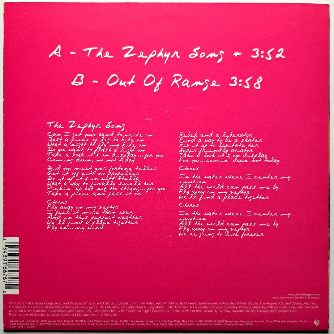 Red Hot Chili Peppers The Zephyr Song 7" Pink Vinyl Limited Edition UK Import
