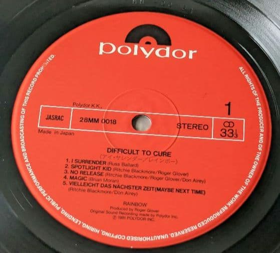 Rainbow Difficult to Cure LP Record Japan Polydor 28MM Pink Cover Used | Japansoundstore