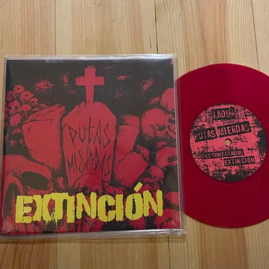 Putas Mierdas Extincion 7" EP Red Vinyl Mexico Hardcore Punk Trabuc Records