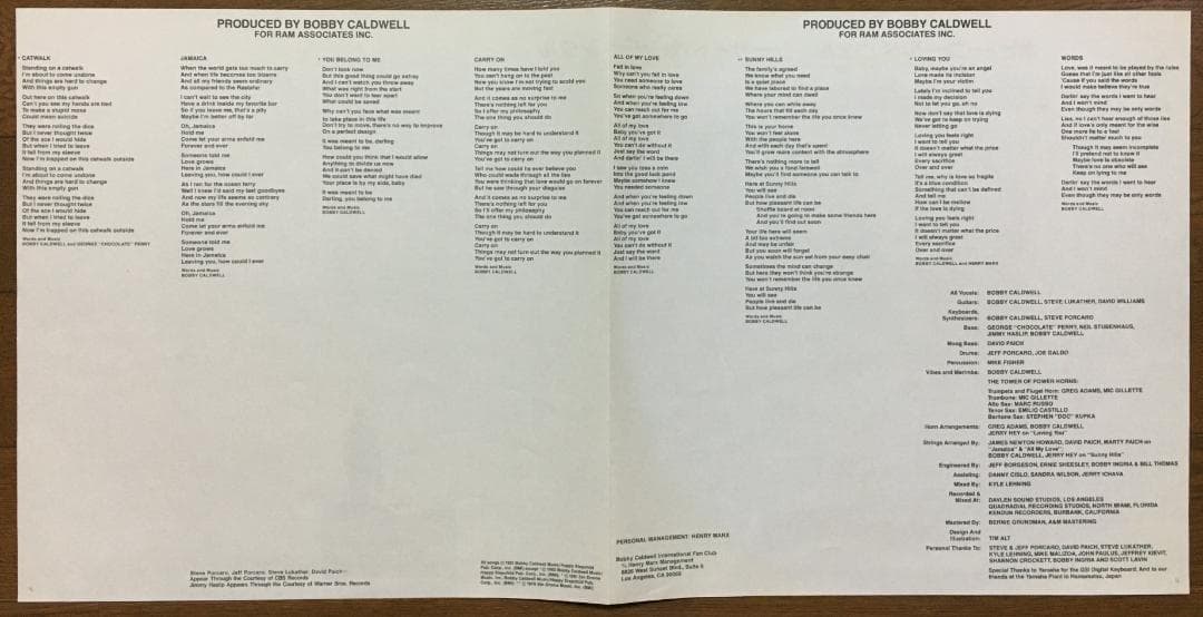 Bobby Caldwell - Carry On LP Japan Pressing AOR City Pop w/ OBI & Liner Notes