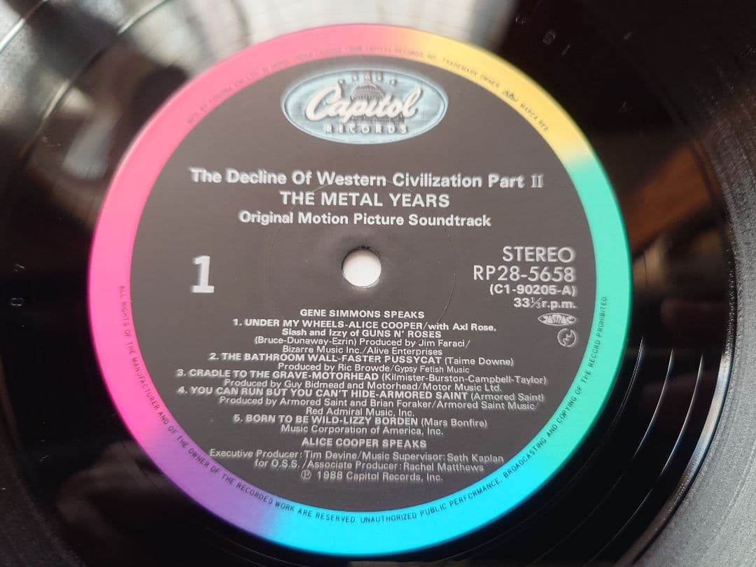 The Decline of Western Civilization Part II: The Metal Years Japan LP Vinyl OBI