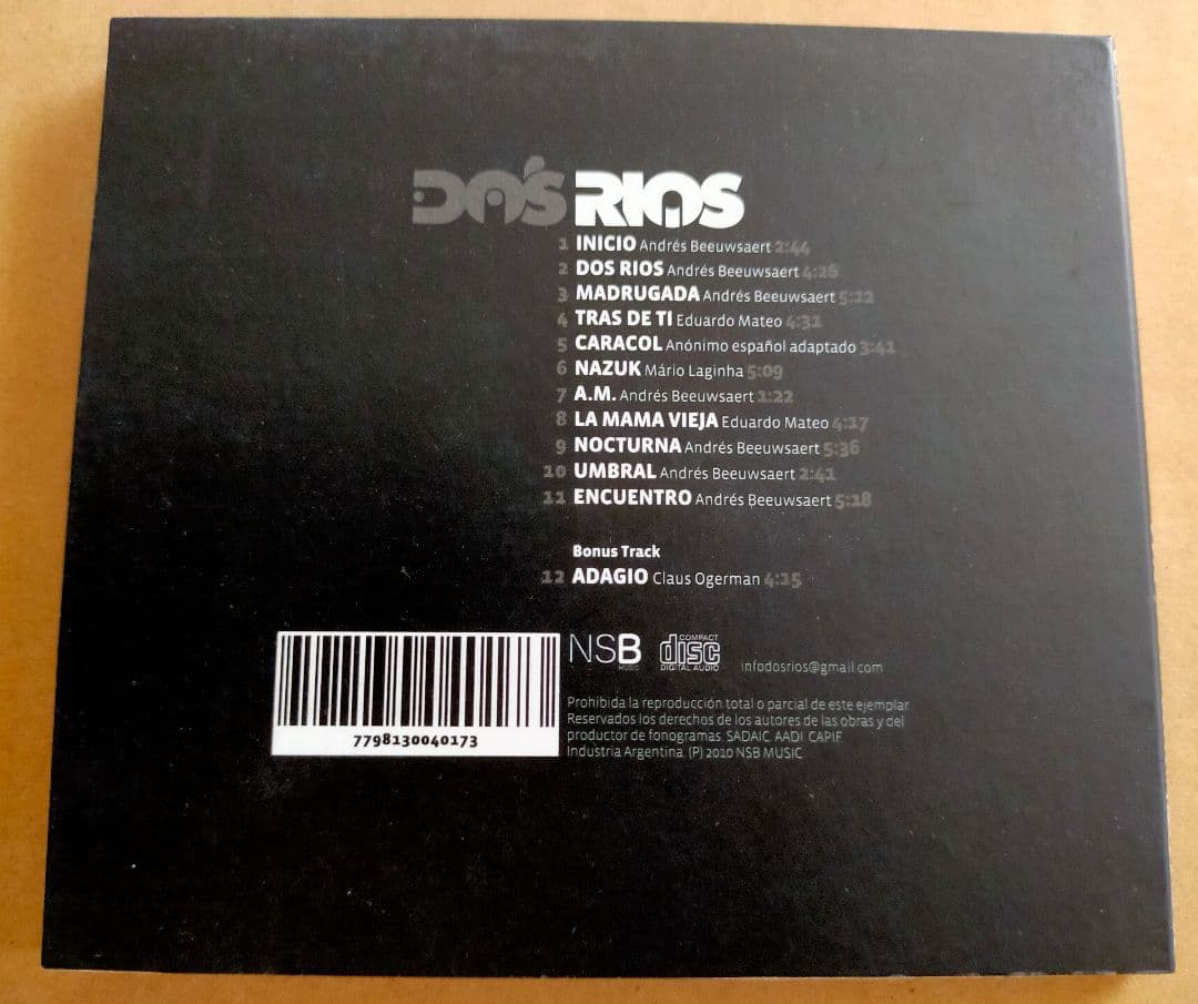 Andres Beeuwsaert Dos Rios CD Japan Import Paper Jacket, Argentine Music, Used | Japansoundstore