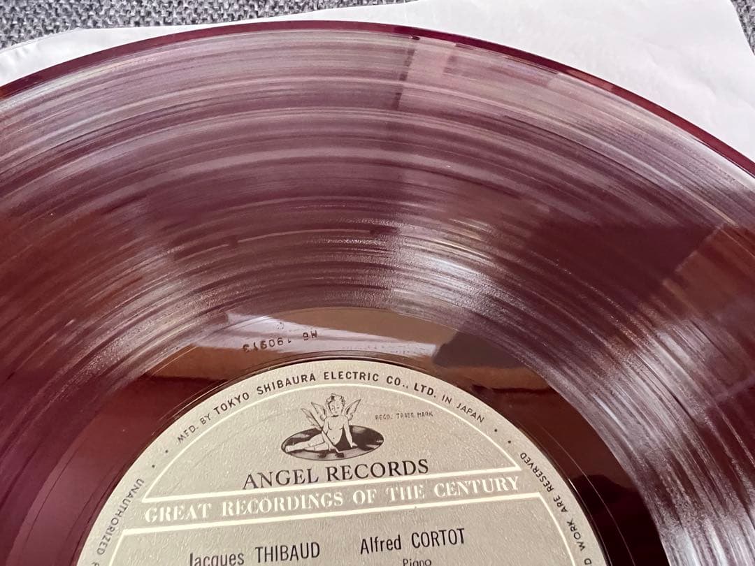 Thibaud & Cortot Franck Fauré Sonata Red Vinyl LP Angel GR-25 Japan Classical