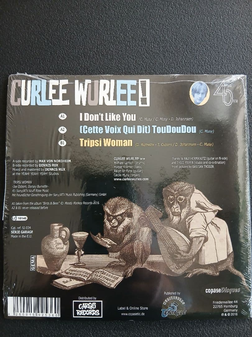 Curlee Wurlee! - Agents of the Ape 7" Single (2016 Garage Rock) Rare