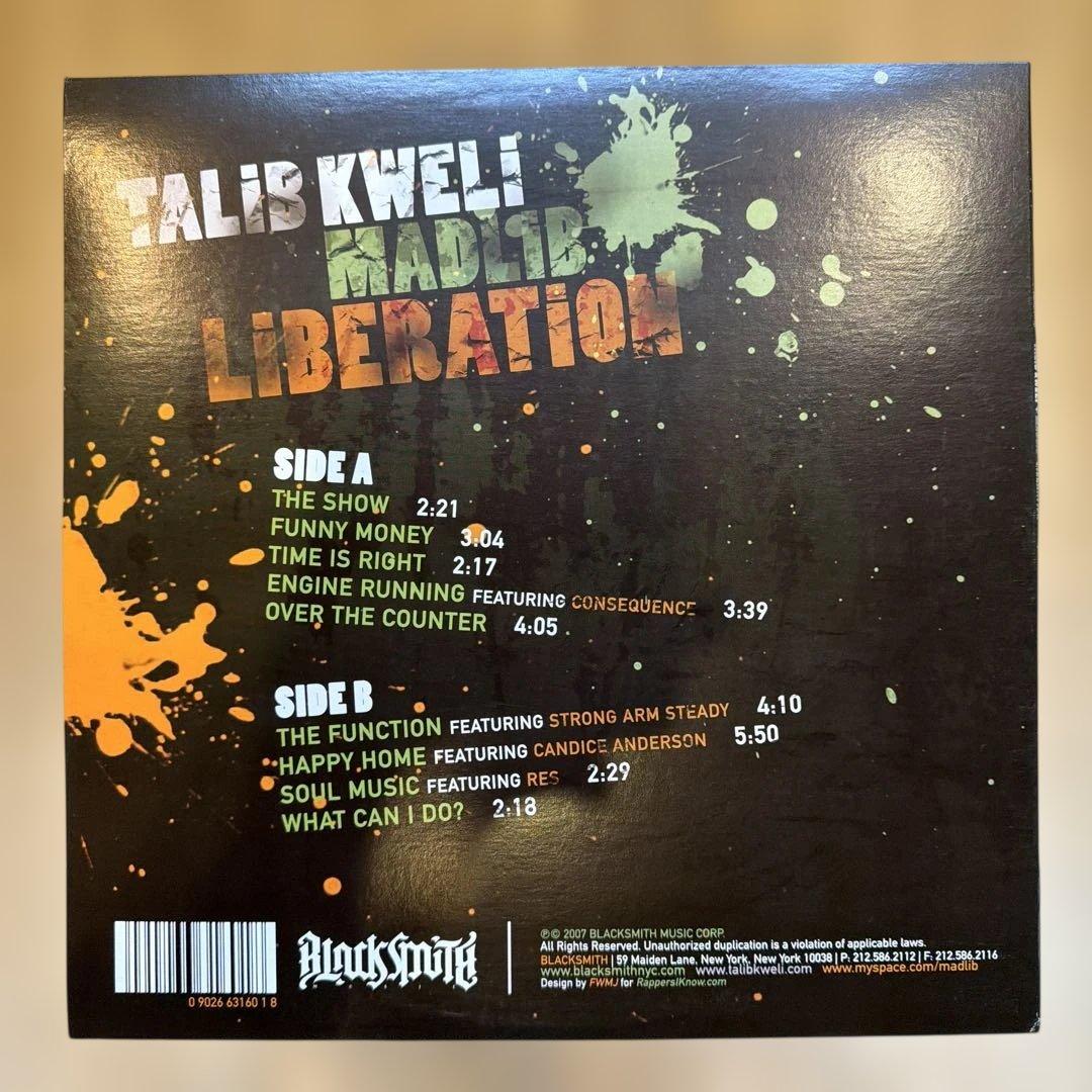 Talib Kweli & Madlib - Liberation Vinyl LP Orange Translucent Record