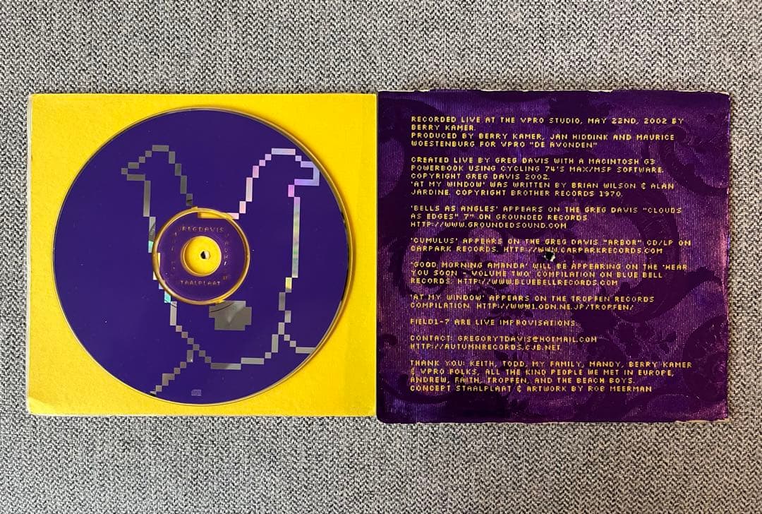 Greg Davis Mort Aux Vaches CD Limited Edition 600 Copies Numbered 2003