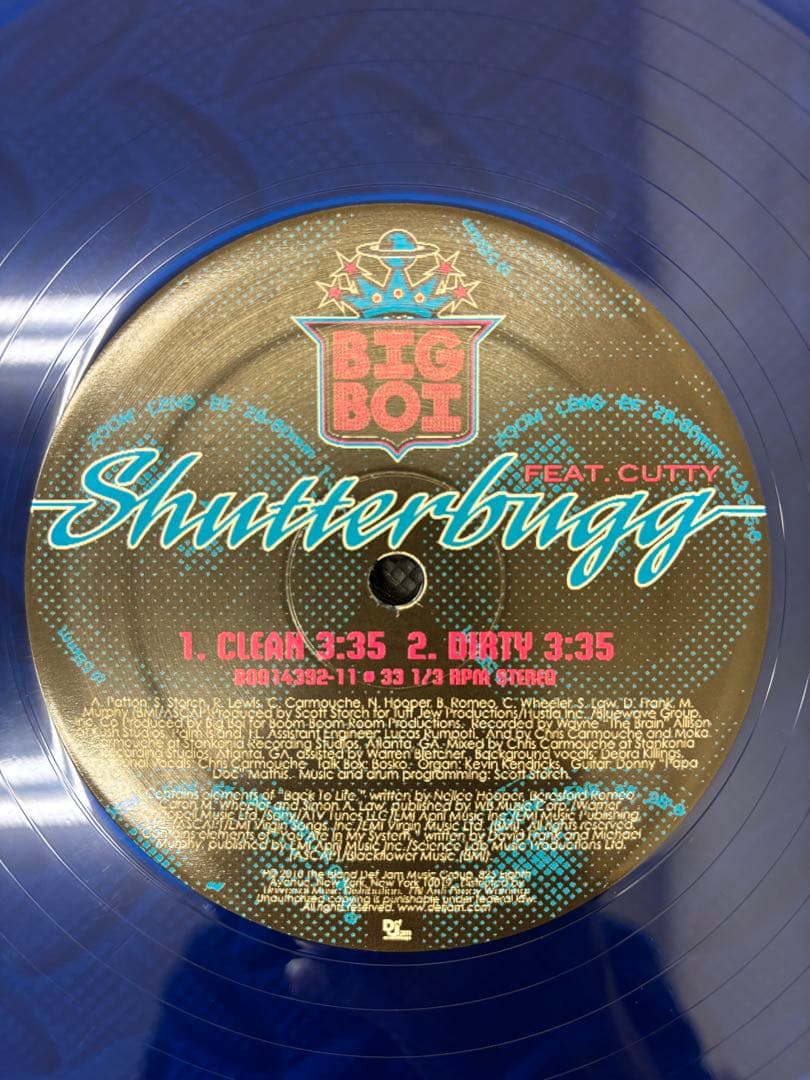 Big Boi Shutterbugg Clear Blue Vinyl 12" HipHop Used | Japansoundstore
