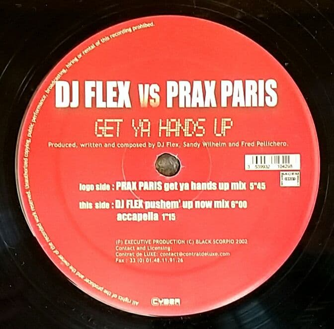 DJ Flex vs Prax Paris - Get Ya Hands Up 12" Vinyl Electronic House Club