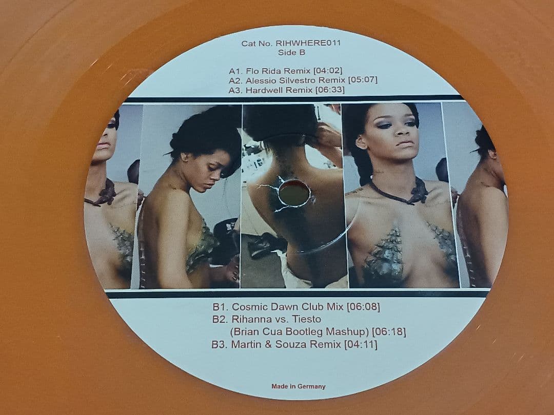 Rihanna - Where Have You Been Remixes 12" Orange Vinyl Record Electronic Pop