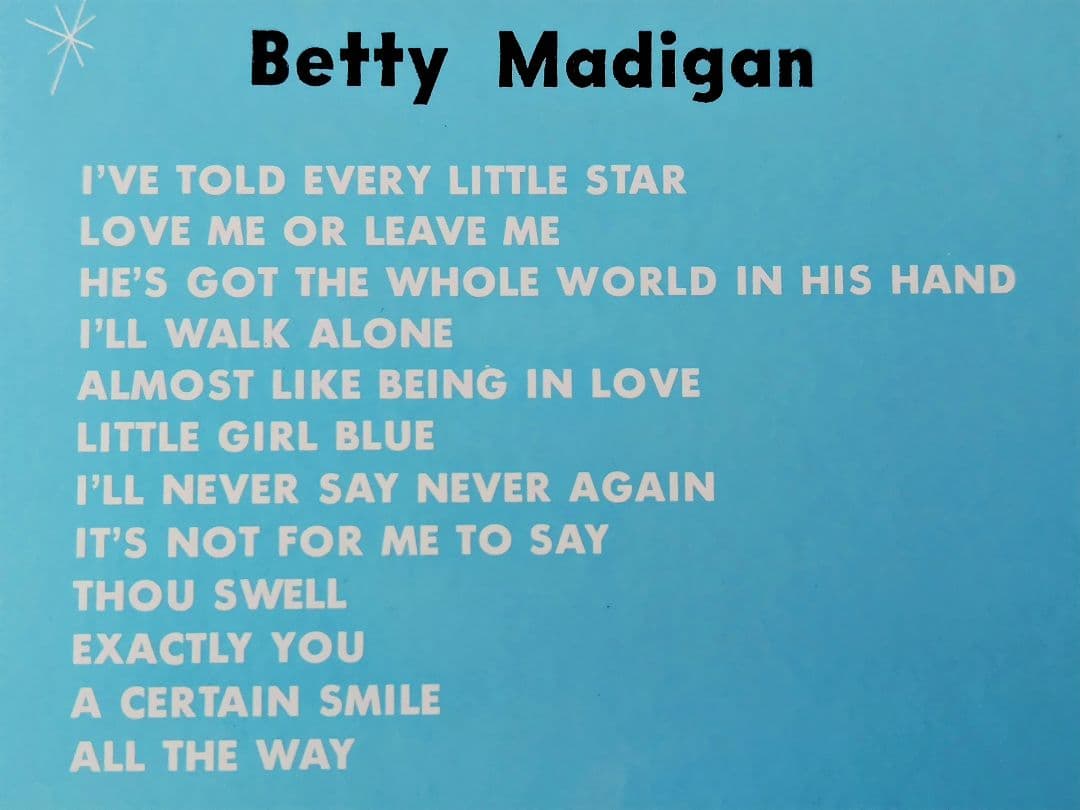 Betty Madigan - Betty 10-inch LP 1998 Japan Reissue Jazz Vocal Norma Candlelite