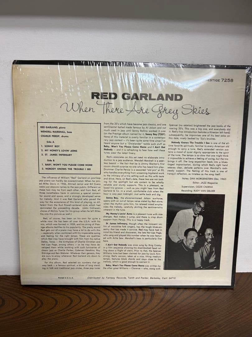 Red Garland - When There Are Grey Skies Vinyl LP, Prestige PR 7258 Jazz