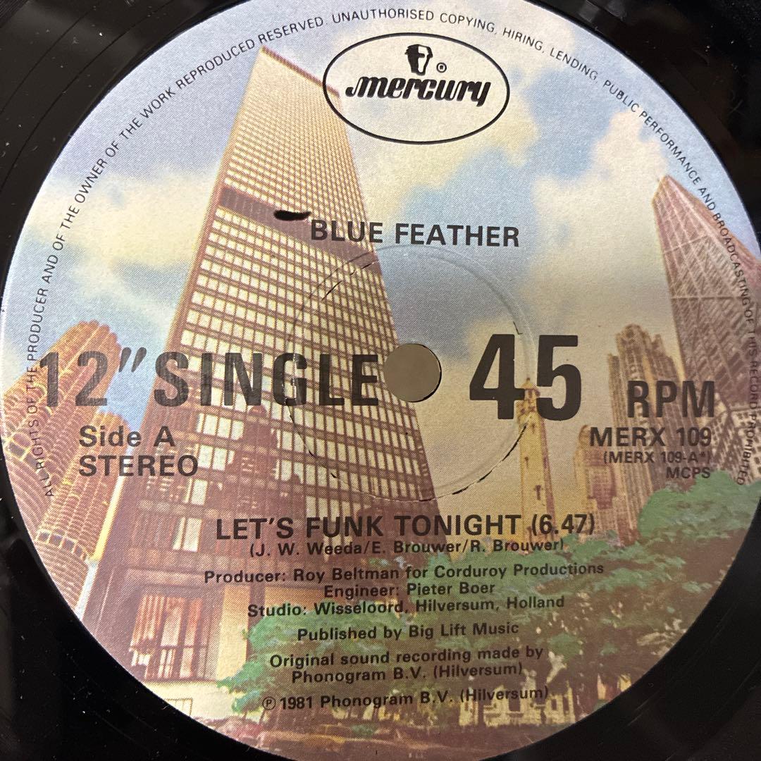 Blue Feather - Let's Funk Tonight 12" Single 1981 Dutch Synth Boogie Modern Soul