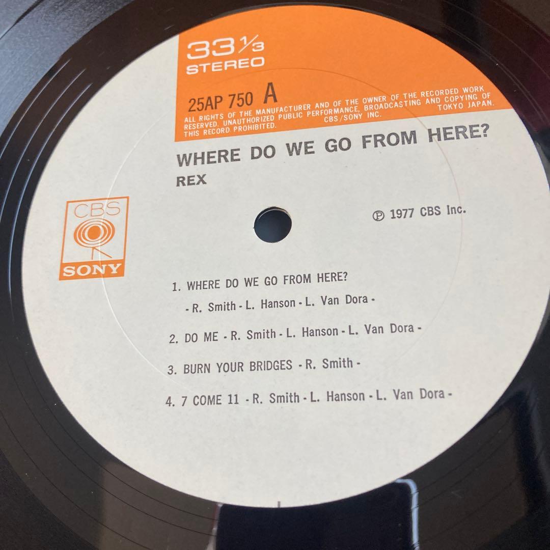 Rex - Where Do We Go From Here LP Japan 1977 CBS/Sony 25AP 750 w/ Obi