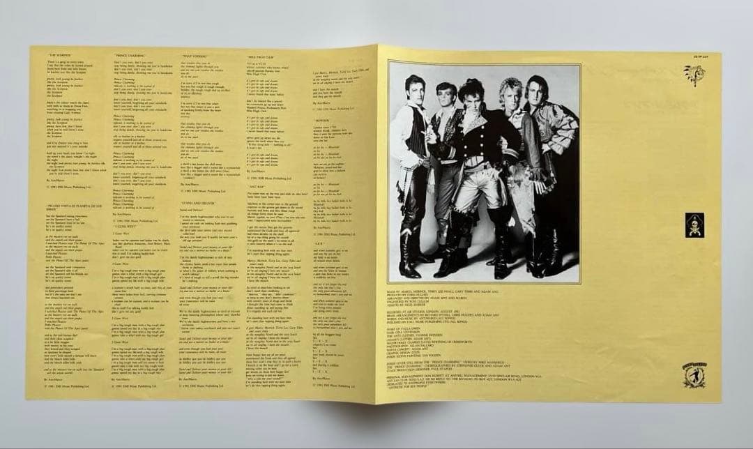 Adam and the Ants - Prince Charming LP Vinyl 1981 Japan Epic 25-3P-327 Insert