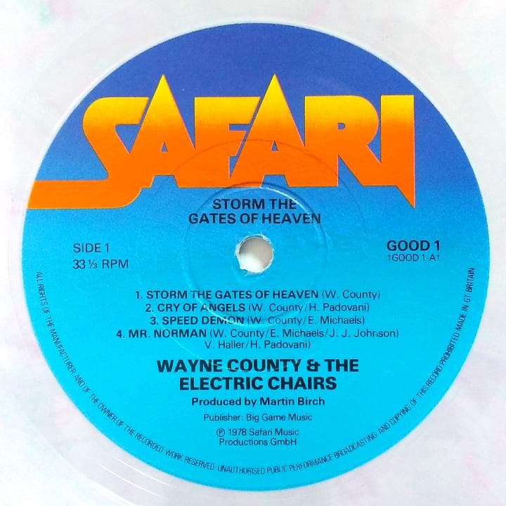 Wayne County & The Electric Chairs UK LP Storm The Gates Of Heaven Used | Japansoundstore