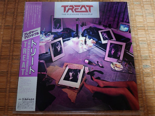 Treat - The Pleasure Principle LP 1986 Japan Original Hard Rock w/Obi Liner