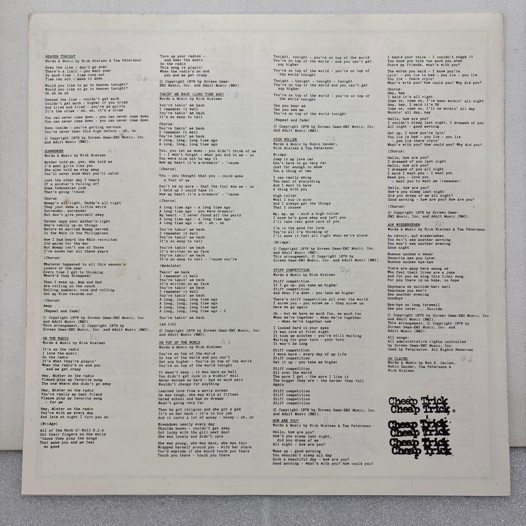 Cheap Trick Heaven Tonight Japan LP w/ Obi Hard Rock Classic Import Vinyl