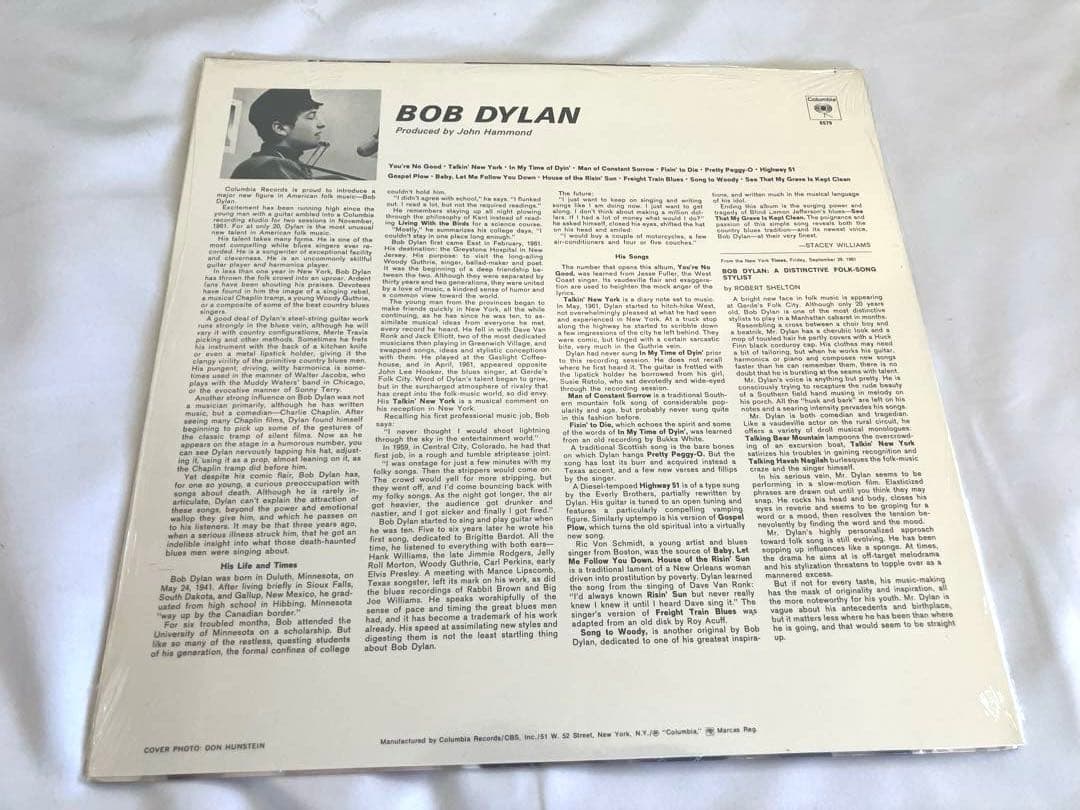 Bob Dylan - Self-Titled Debut Album Vinyl LP, 1970s US Reissue, Still Sealed