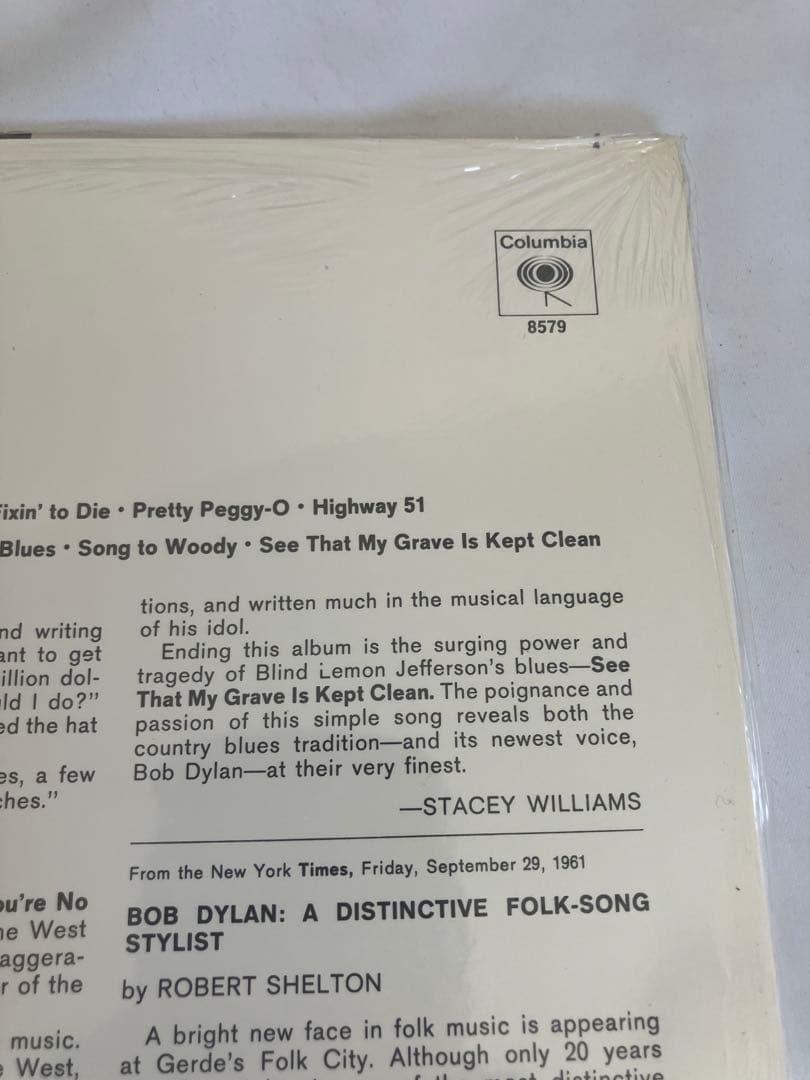 Bob Dylan - Self-Titled Debut Album Vinyl LP, 1970s US Reissue, Still Sealed