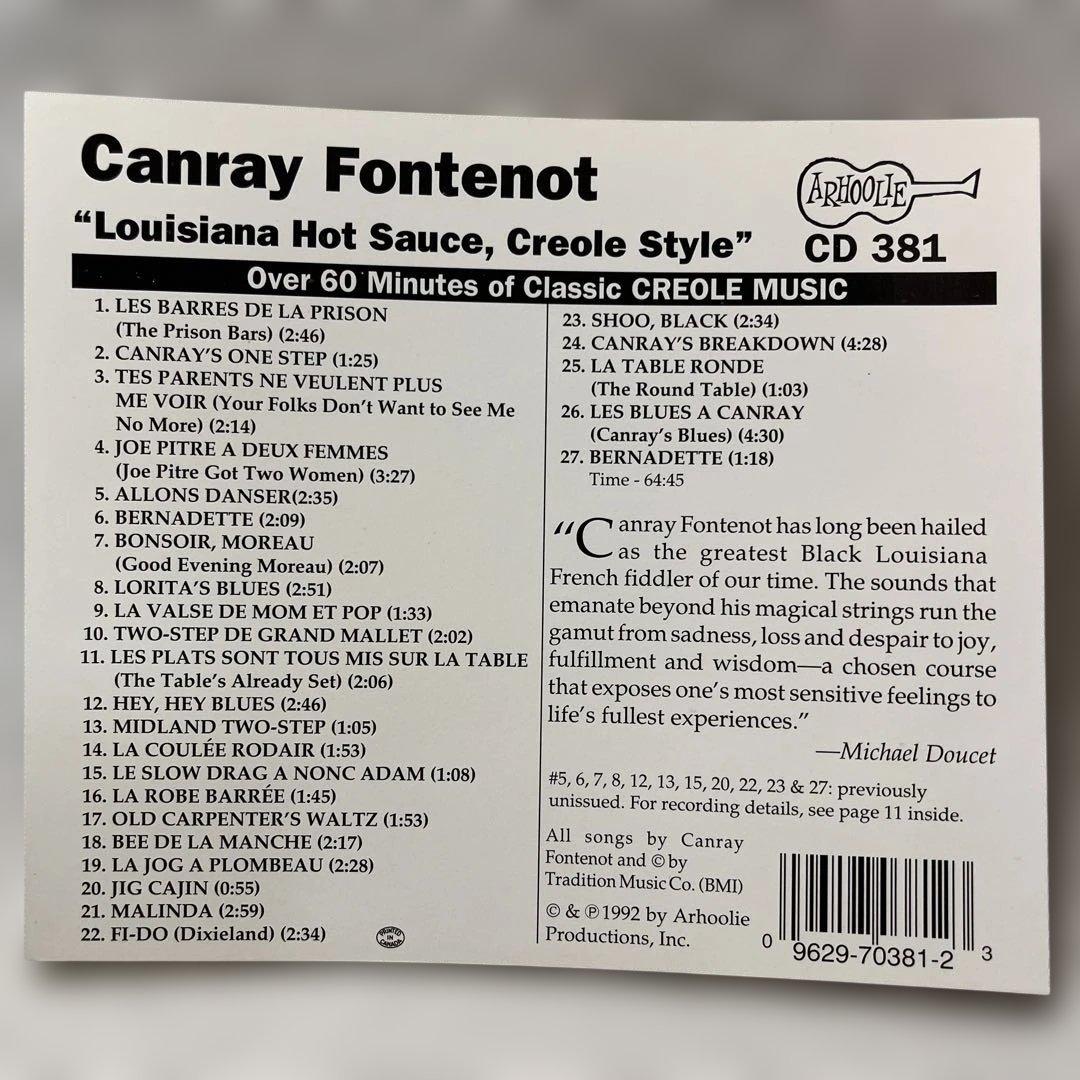 Canray Fontenot Louisiana Hot Sauce Creole Style CD 1992 Arhoolie Folk Blues