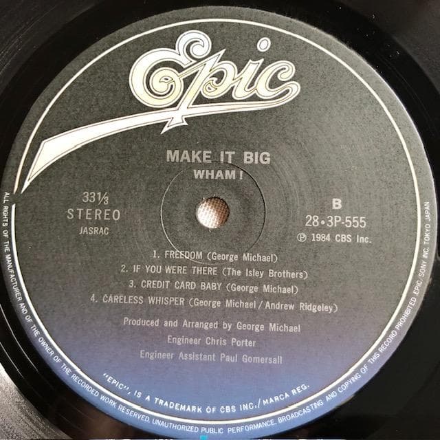 WHAM! Make It Big Japan LP 1984 28-3P-555 With Obi + Inserts/Pin-ups