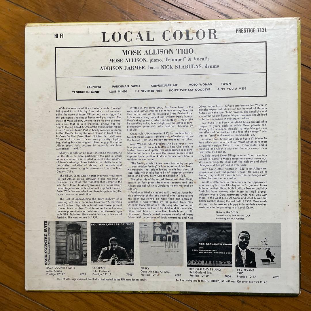 Mose Allison - Local Color LP Jazz Piano Prestige 7121 Japan Vinyl Record