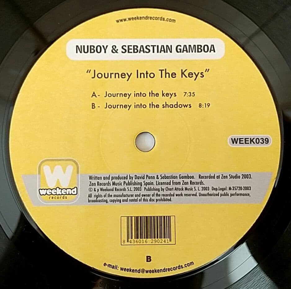Nuboy & Sebastian Gamboa Journey Into The Keys 12" Vinyl House Club Spain 2003