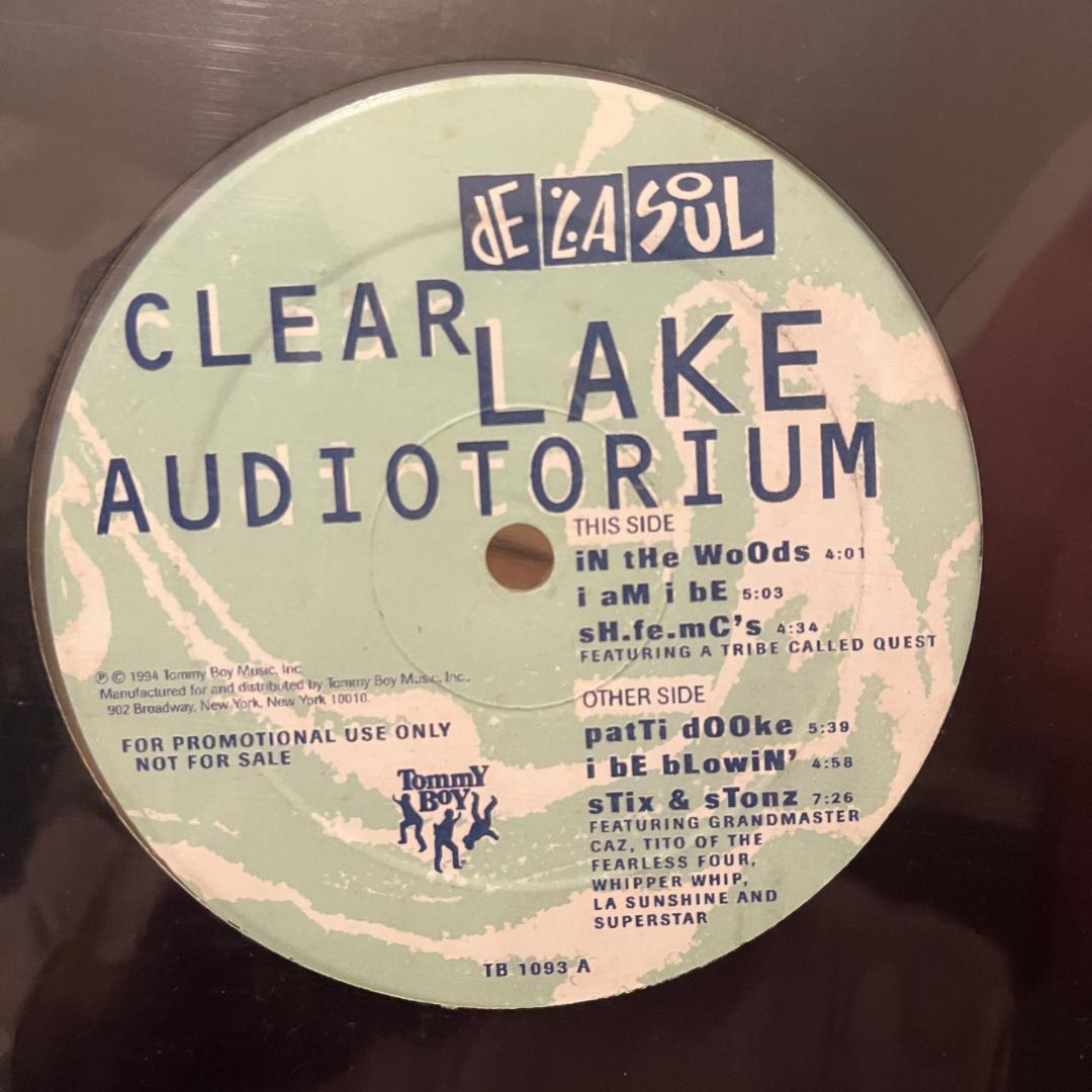 De La Soul - Clear Lake Auditorium - Rare 1994 Promo Clear Vinyl 12-inch Single