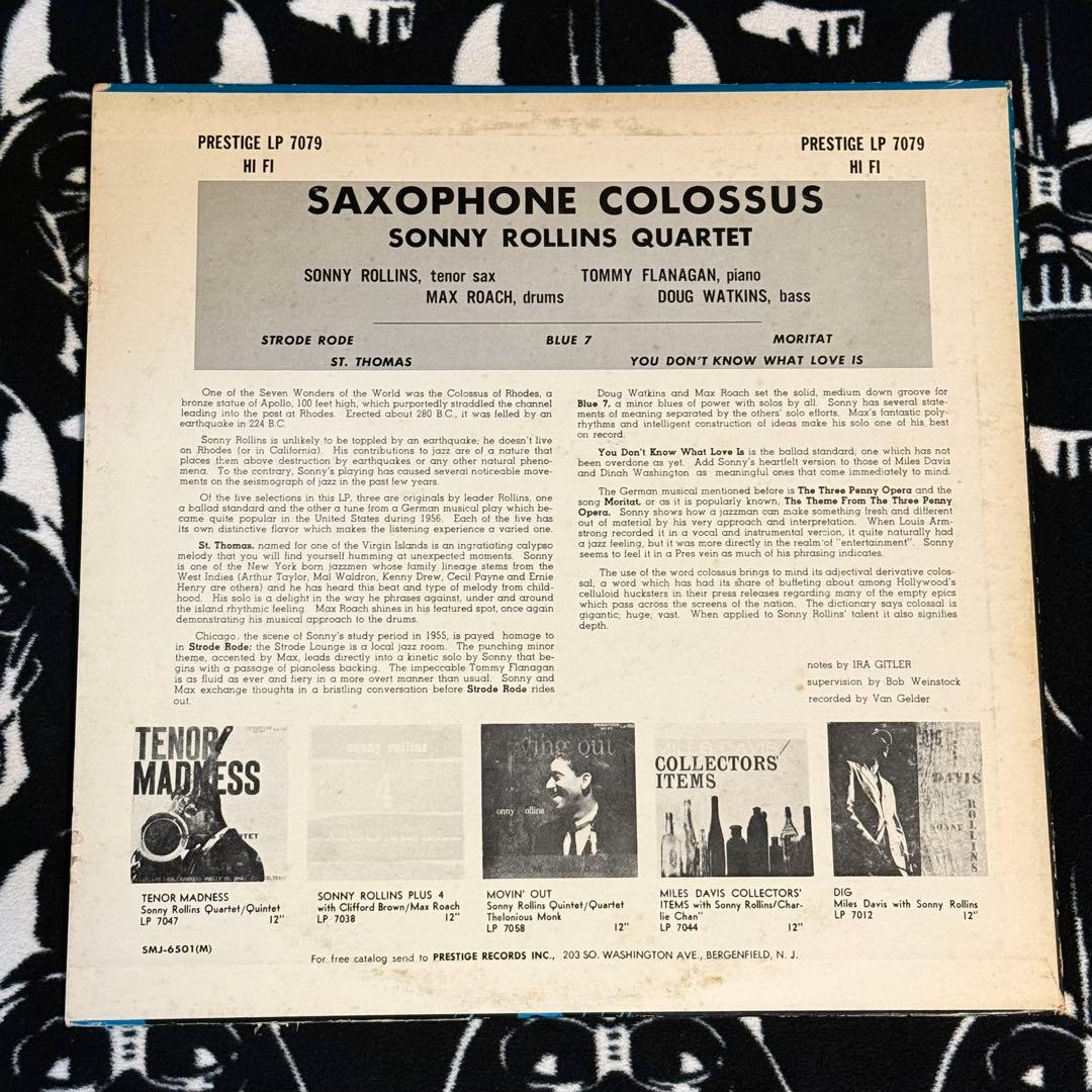 Sonny Rollins Saxophone Colossus LP Hand-Signed Jazz Vinyl Japan SMJ-6501(M)