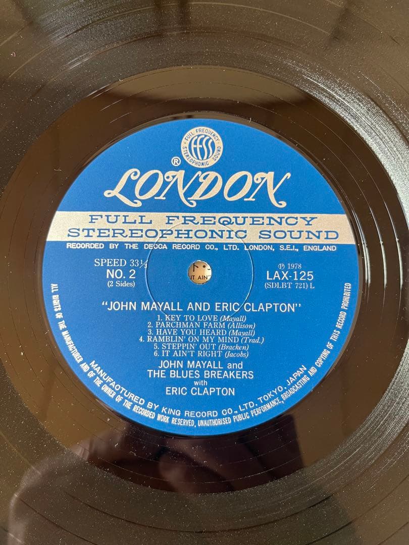 John Mayall & Eric Clapton - Blues Breakers LP Japan w/ Obi King Record LAX-125