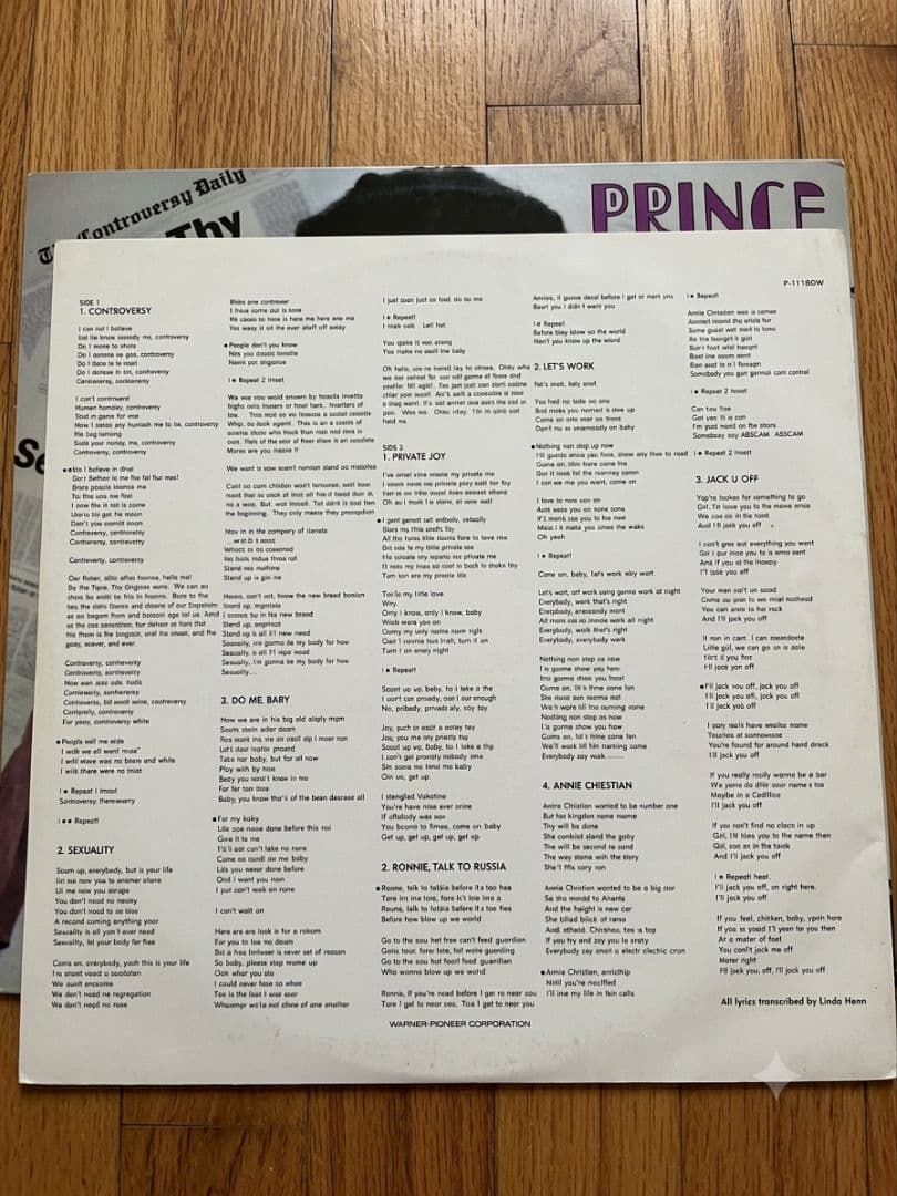 Prince Controversy 1981 Japan LP Vinyl Record P-11126W Warner Bros