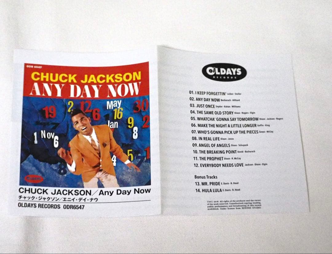 Chuck Jackson Any Day Now CD Japan Press Mini LP Sleeve with OBI 2018