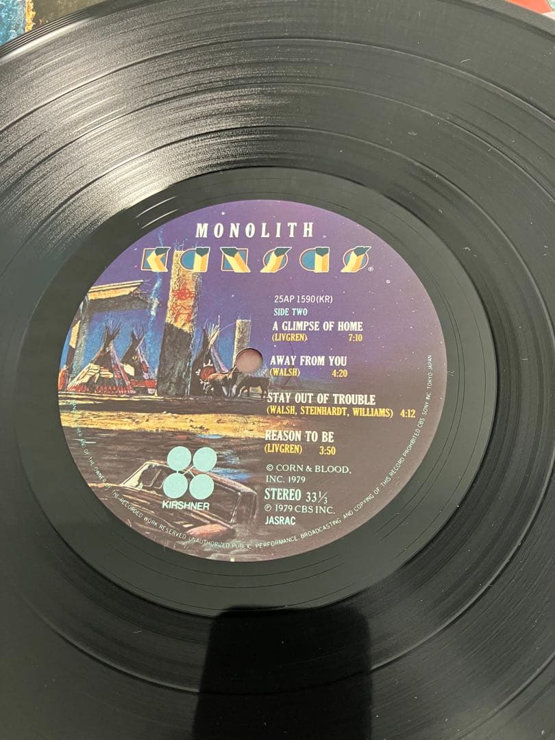 KANSAS Monolith 1979 Japan LP Vinyl Record 25AP 1590 w/ Obi & Insert