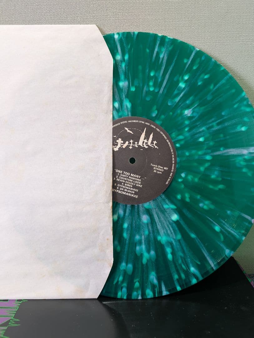 Dypsomaniaxe - One Too Many - Rare Green Marble Vinyl LP Psychobilly