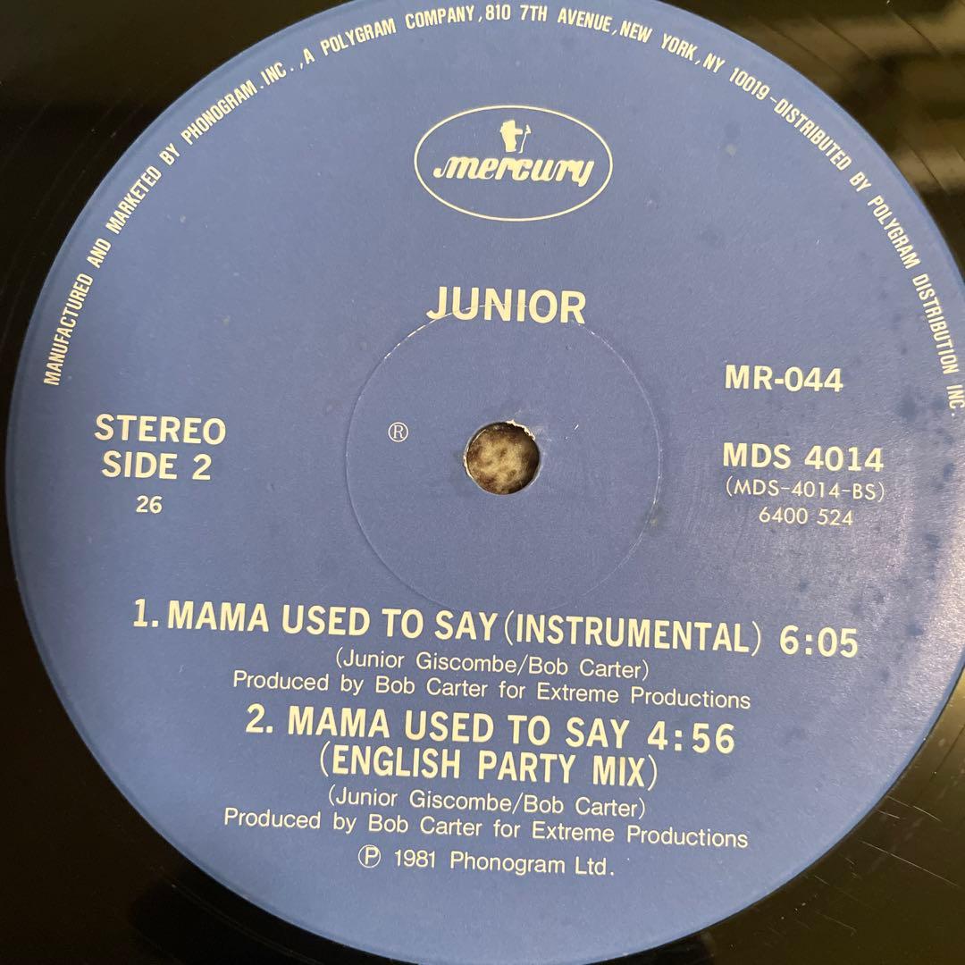 Junior - Mama Used to Say 12" Single Japan Mercury Soul Funk Rare Pressing