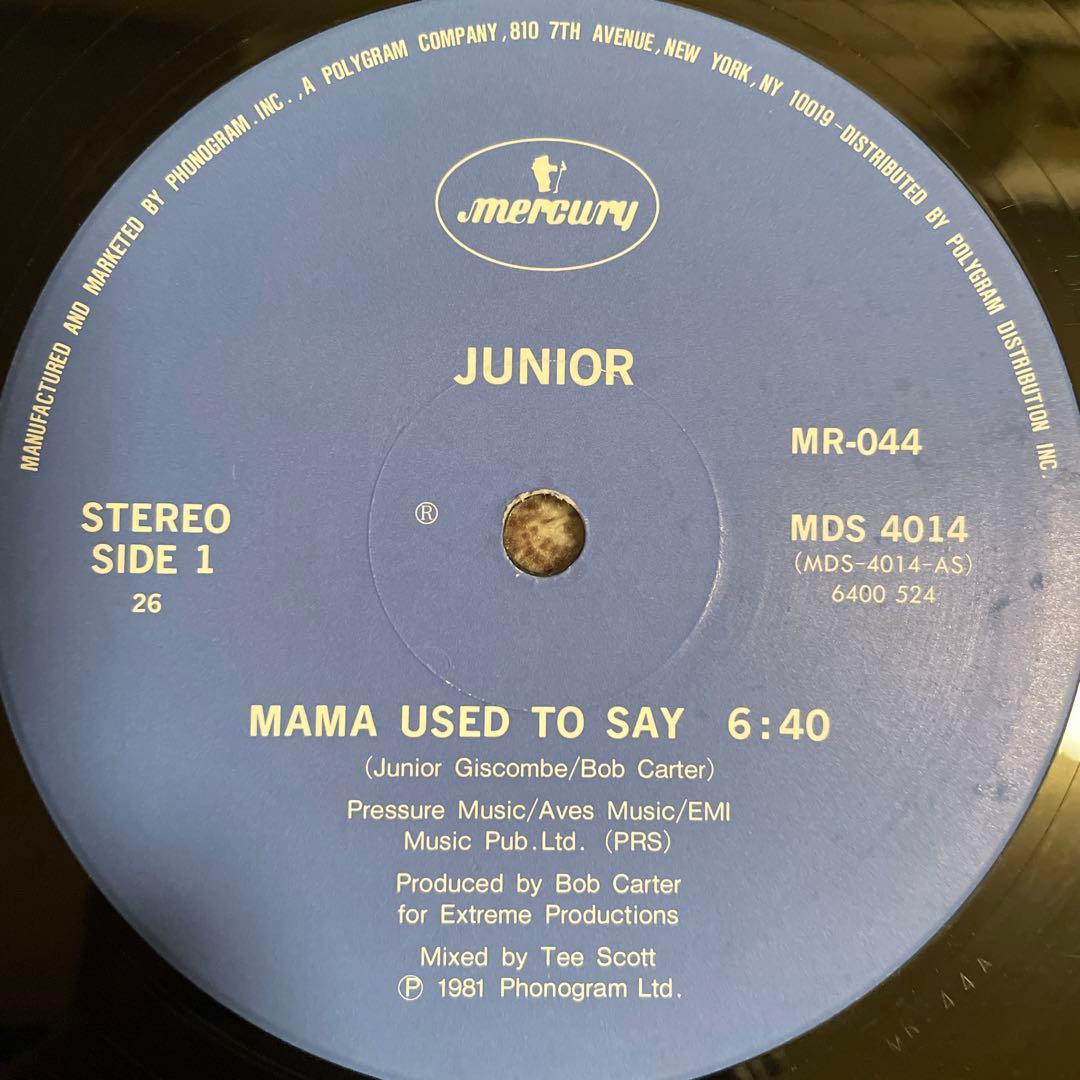 Junior - Mama Used to Say 12" Single Japan Mercury Soul Funk Rare Pressing