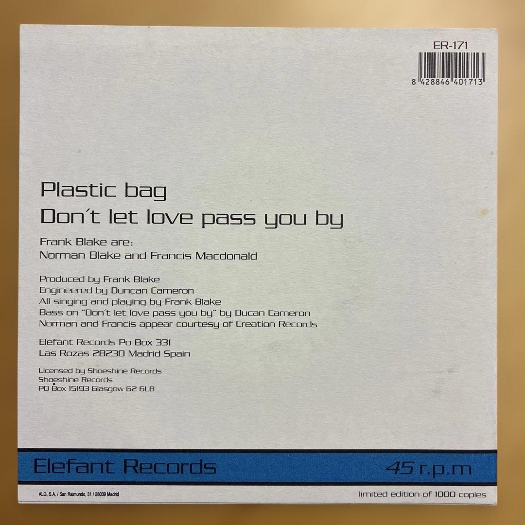 Frank Blake - Plastic Bag 7" Vinyl Single, Blue Vinyl, Limited Edition, 1997