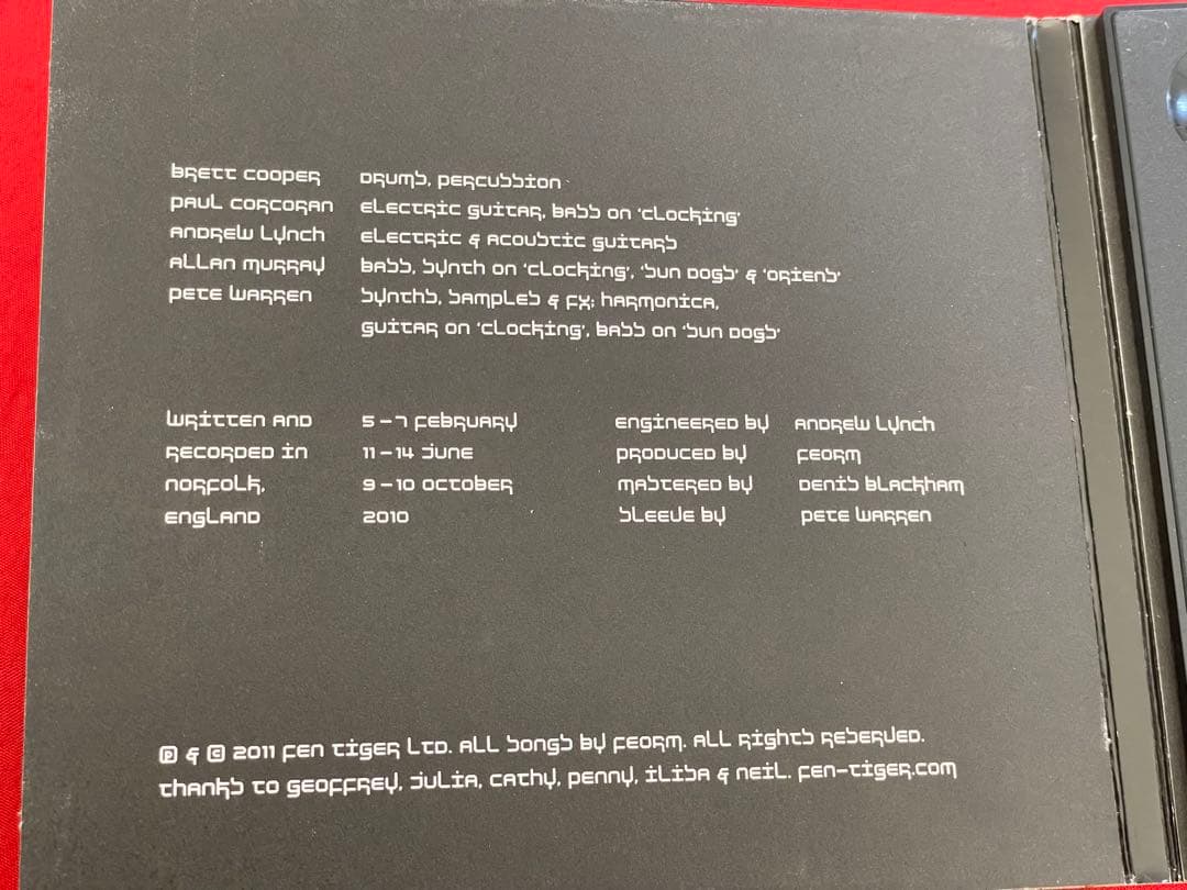 FEORM Self-Titled 2011 CD Fen Tiger Ltd Rare UK Indie Post-Rock Japan Press