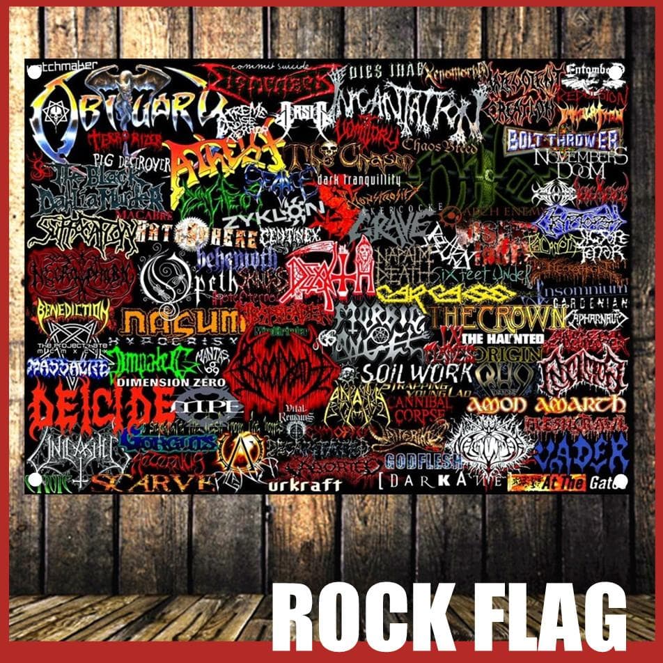 Death Metal Band Logo Wall Tapestry Banner Rock Flag 90cm x 150cm Decor