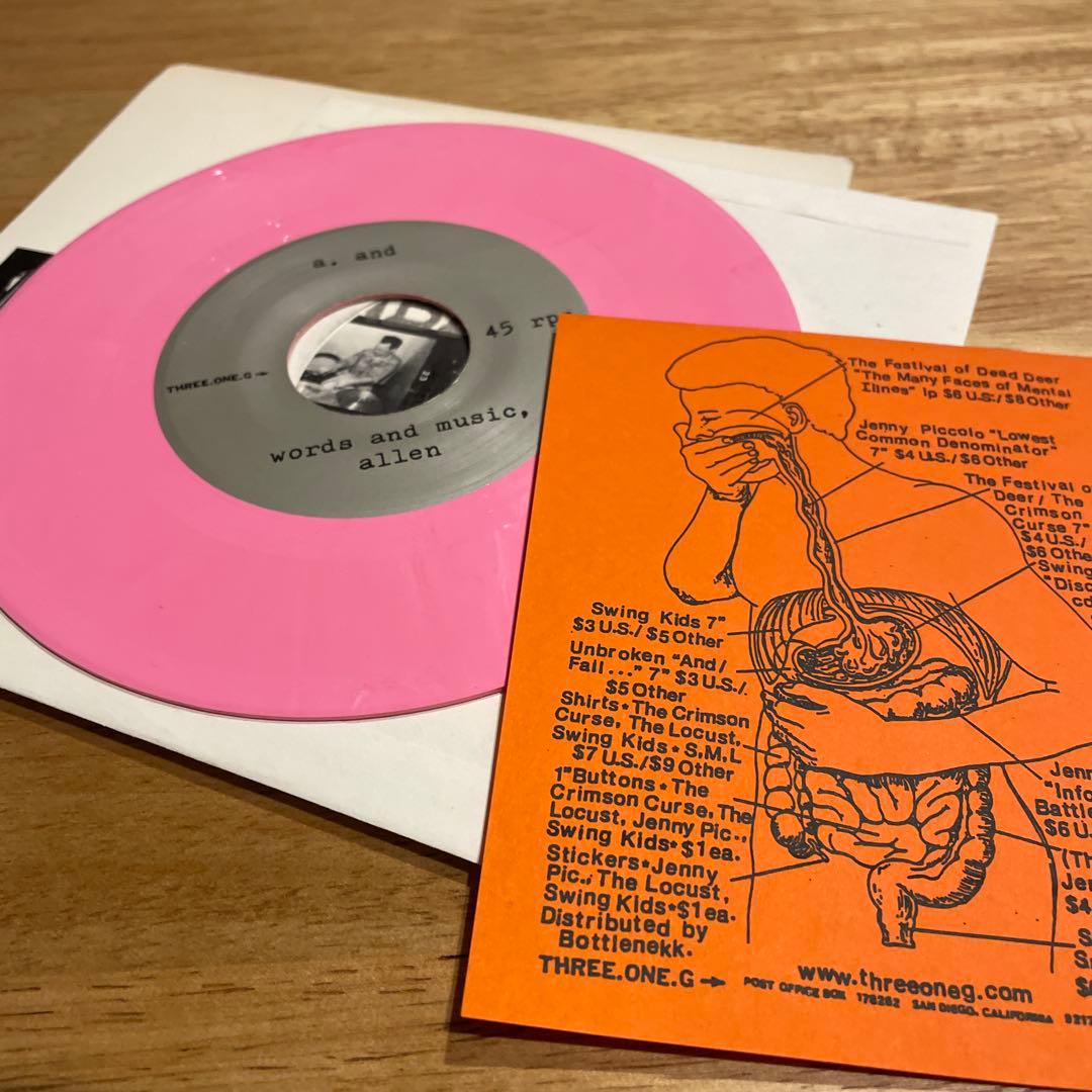 UNBROKEN - And / Fall On Proverb 7" Pink Vinyl Three One G Hardcore Punk