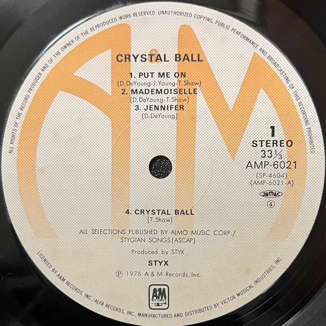 STYX Crystal Ball LP 1979 Japan Pressing A&M AMP-6021 With Black Obi Rock Vinyl