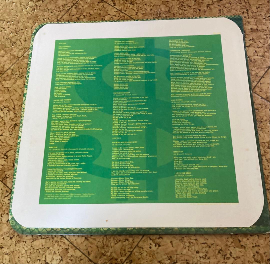 Alice Cooper - Billion Dollar Babies LP, Original Gatefold, Snake Skin Cover
