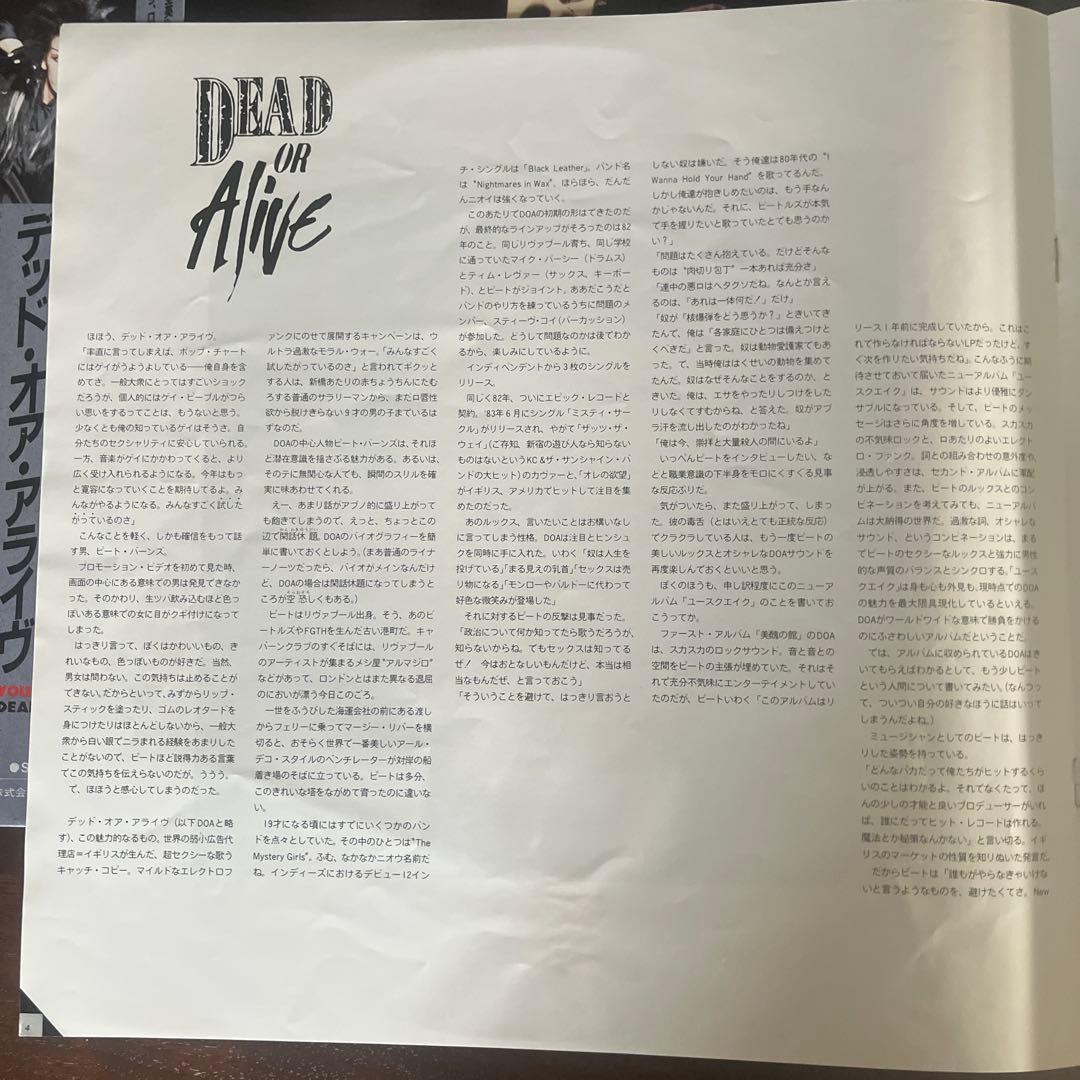Dead or Alive Earthquake Vinyl Record with Obi, Near Mint, Japanese Press | Japansoundstore